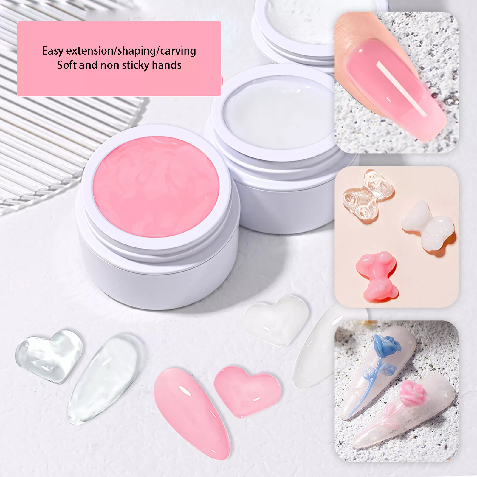 1/2x Nail Quick Building Gel Nails Extension Tip UV LED Manicure Art Builder Gel - Image 7