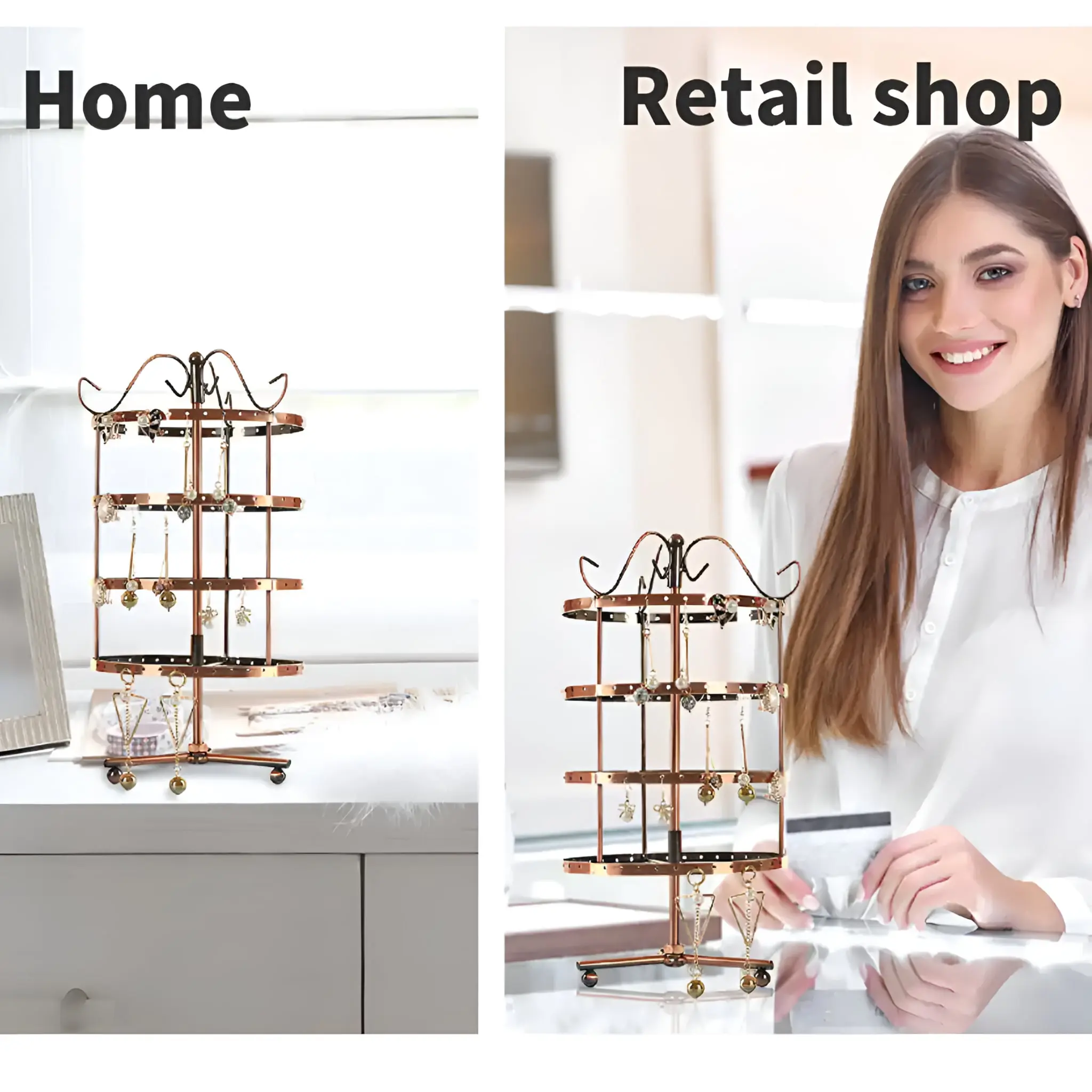 4 Tier Metal Earring Holder Stand - Image 3