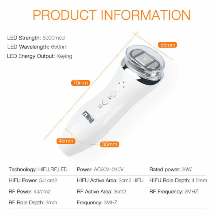 Microcurrent RF Hifu Anti Wrinkles Face Lifting Skin Tightening Device - Image 6