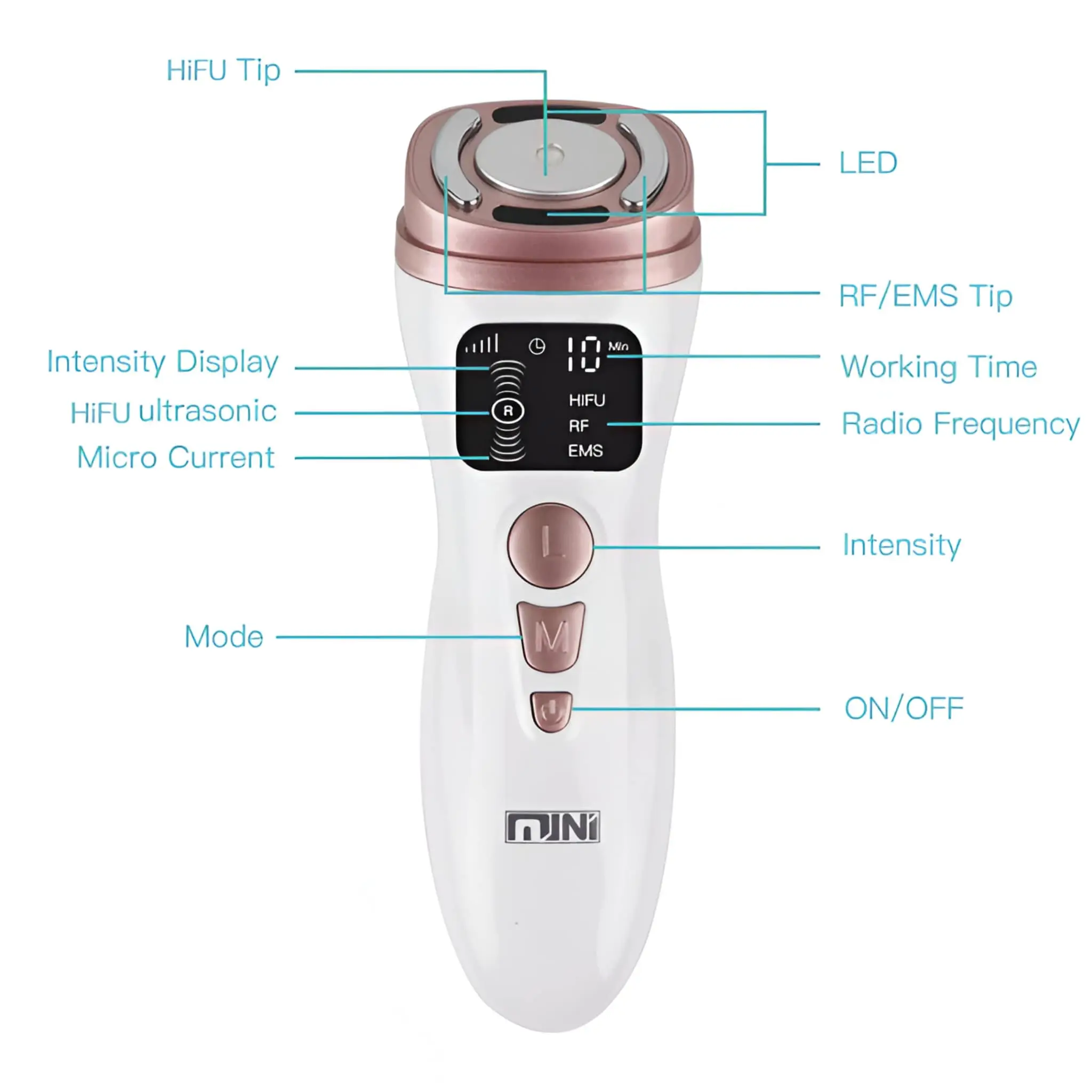 Microcurrent RF Hifu Anti Wrinkles Face Lifting Skin Tightening Device - Image 9