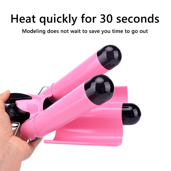 Hair Curler Ceramic Triple Barrel Curling Iron Wave Waver Wand Salon Styler - Image 4
