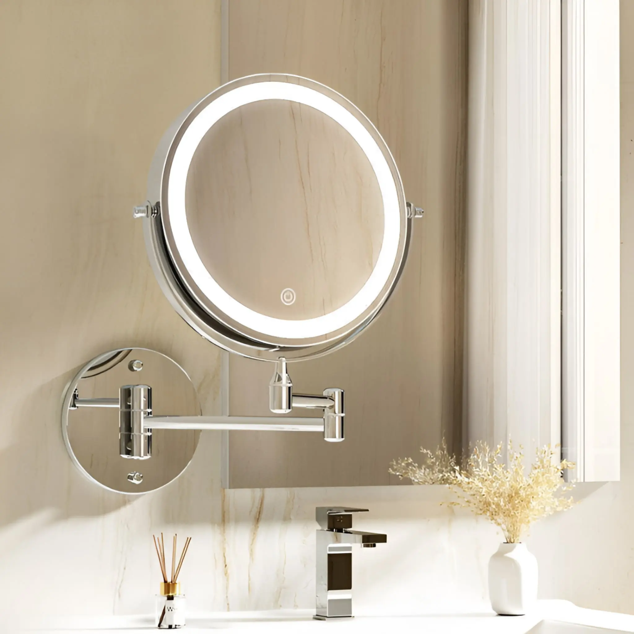Embellir Extendable 10X Magnifying Double-Sided Makeup Mirror for Bathroom - Image 3