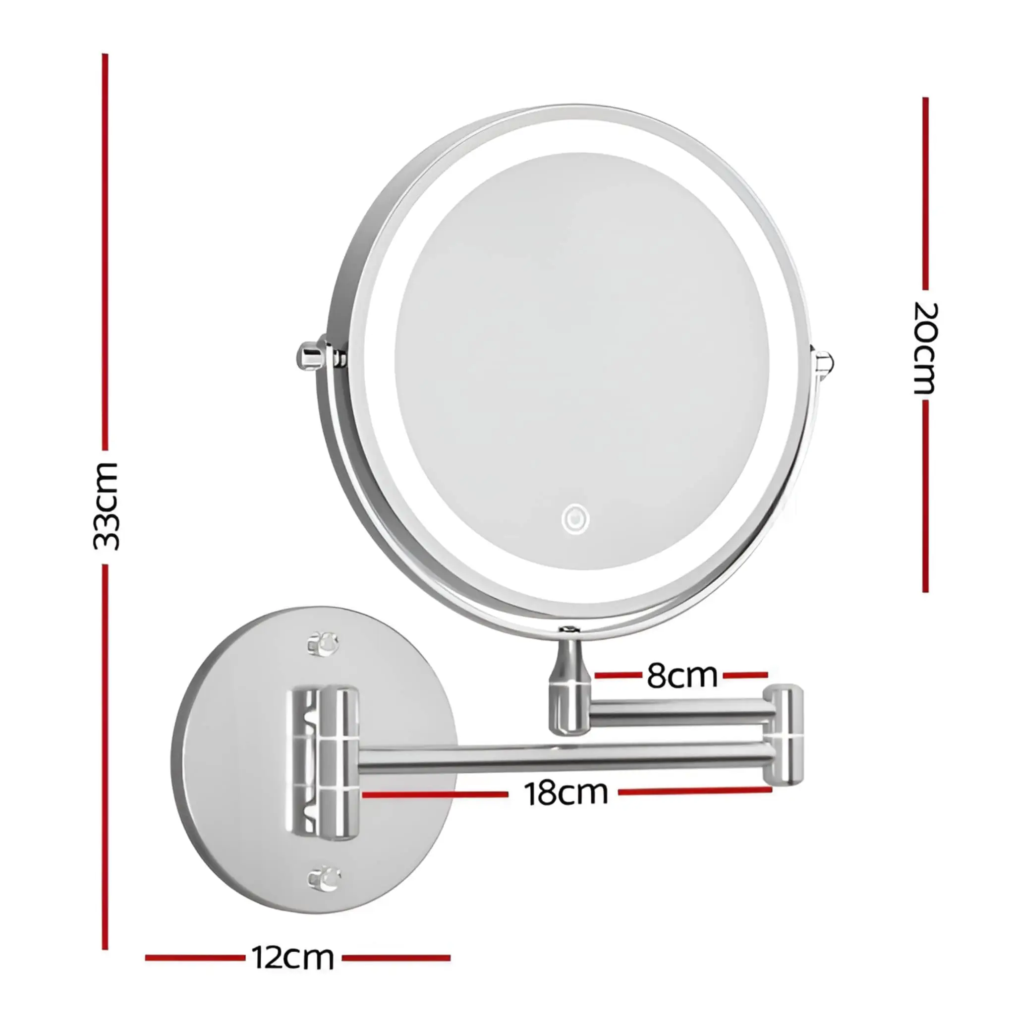 Embellir Extendable 10X Magnifying Double-Sided Makeup Mirror for Bathroom - Image 4