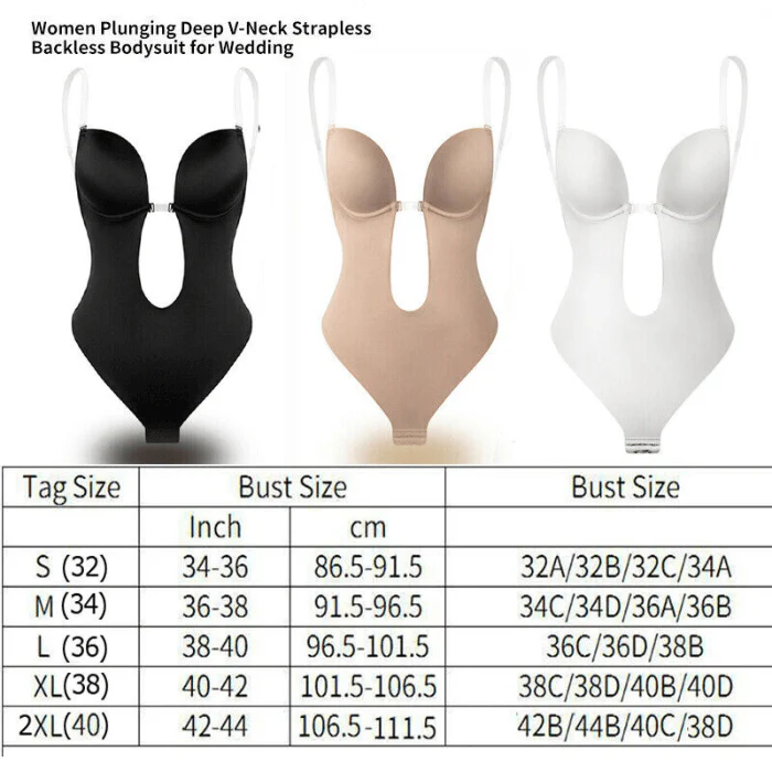 Faja Sexy Backless Body Shaper Seamless Deep Bodysuit with Padded Bra - Image 8