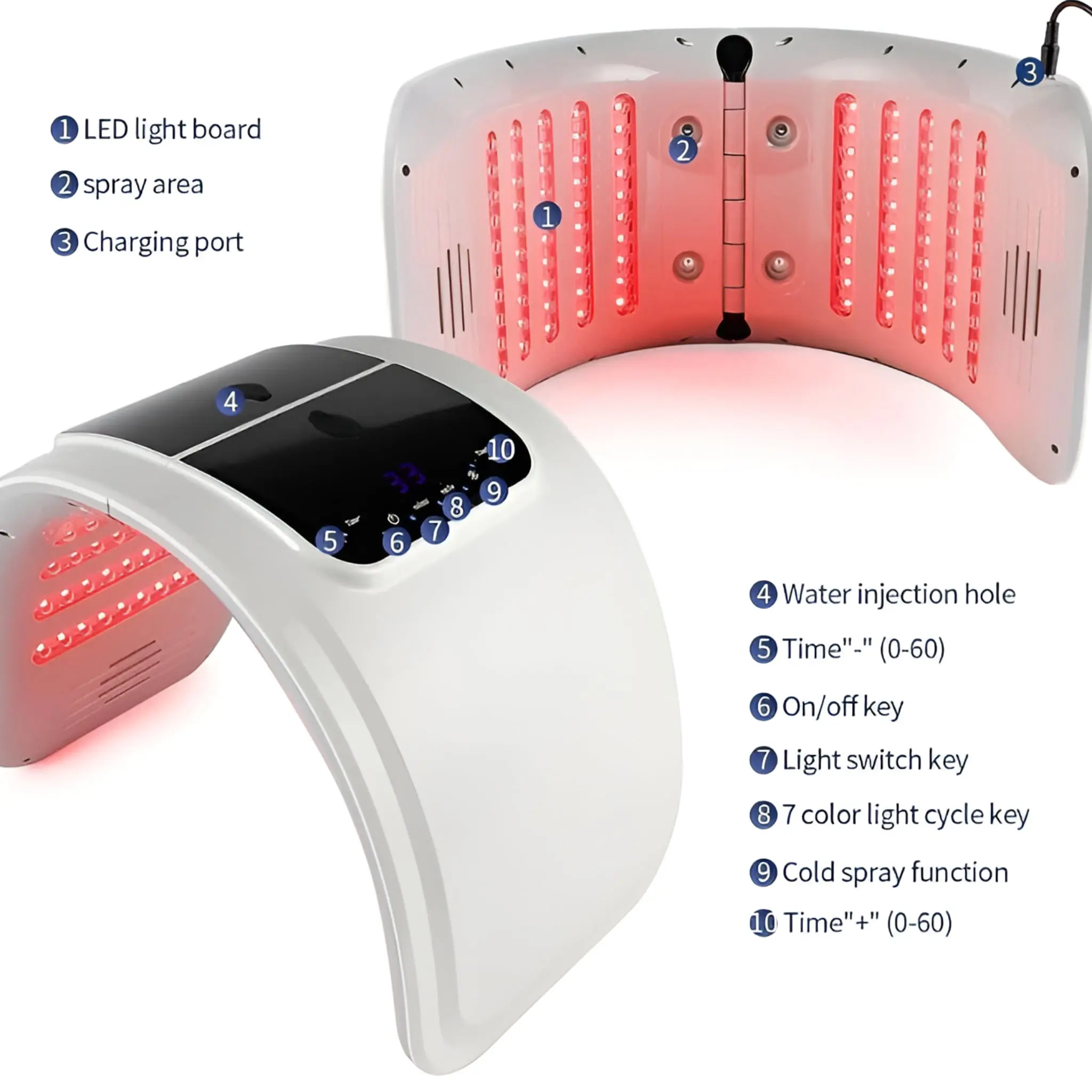7 Colours LED Light Therapy Facial Skin Rejuvenation - Image 4